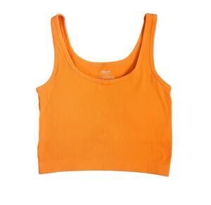 New Pro Fit Orange Seamless Ribbed Tank Top Medium